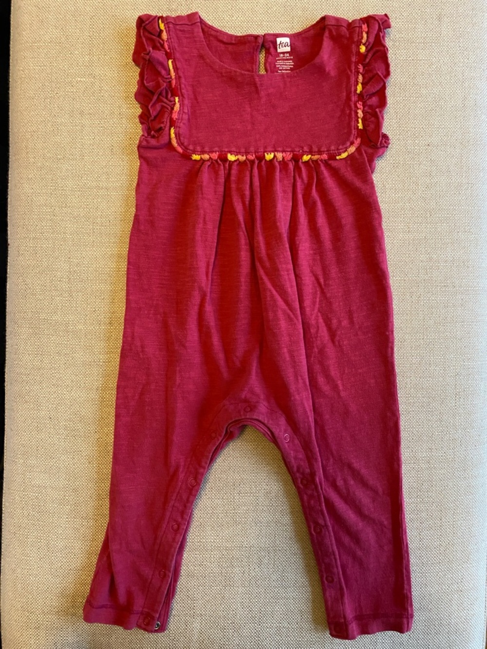 Tea Collection Pink Ruffle Bodysuit